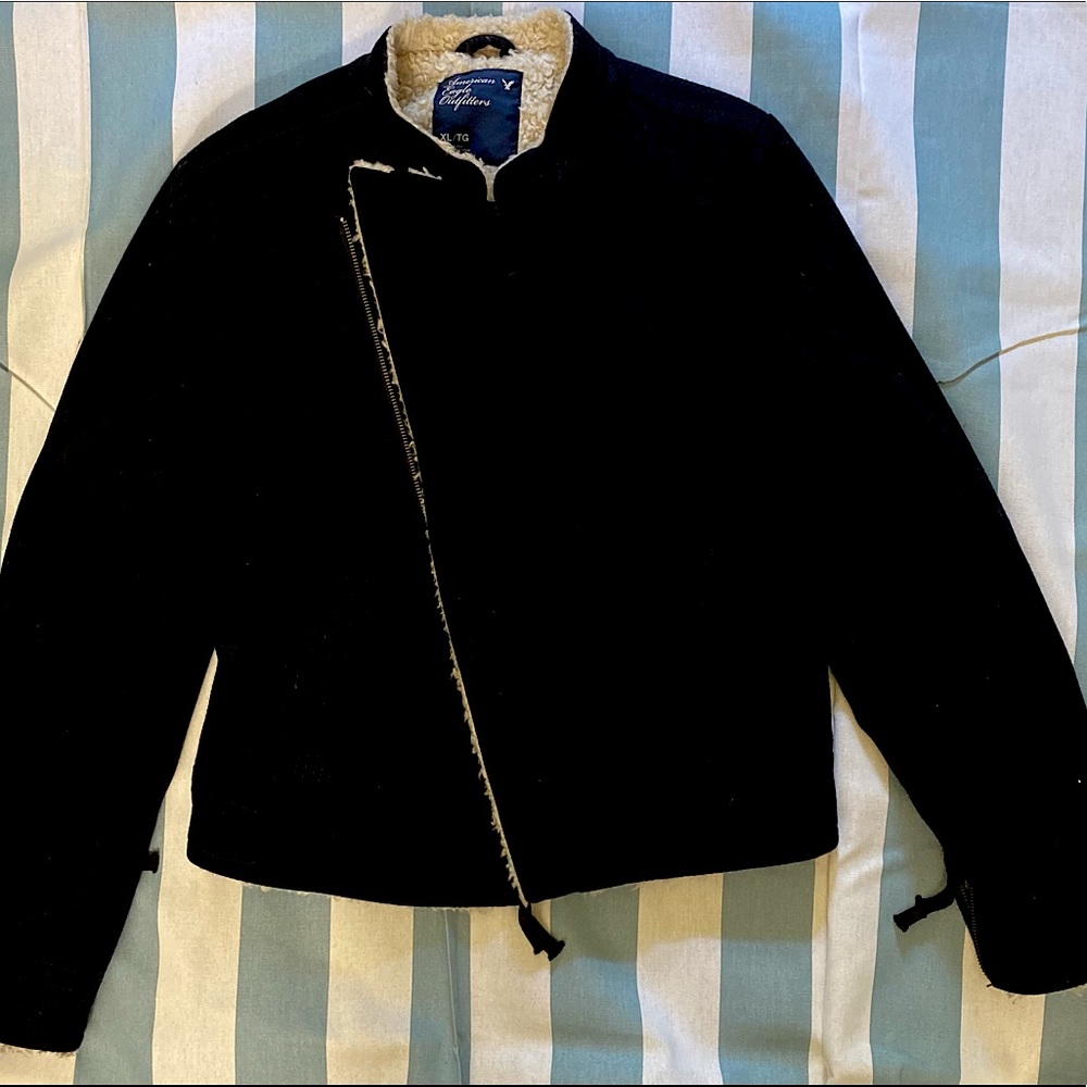 American Eagle Navy blue Moto Jacket